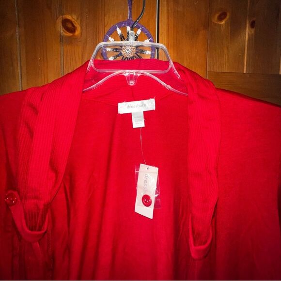 DRESSBARN NWT Red Cardigan & Sleeveless Blouse Set – Size 2X - Picture 2 of 6